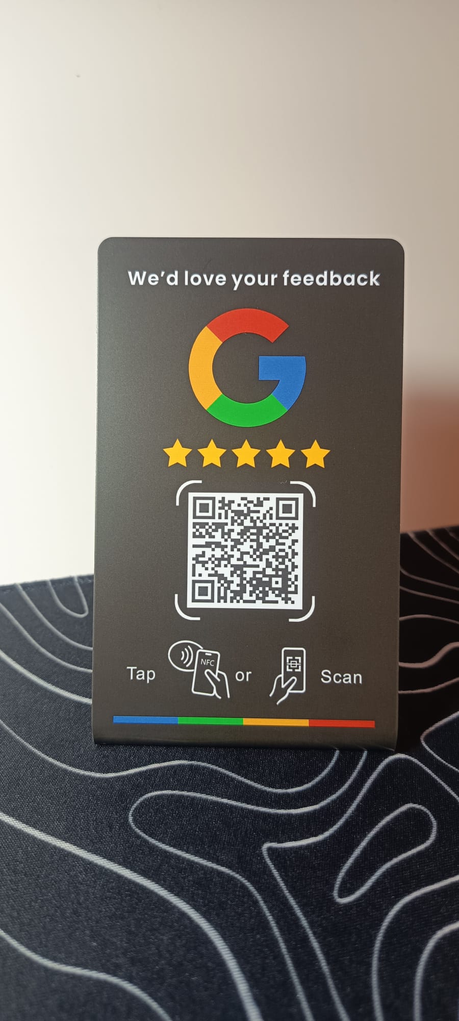 Tarjeta NFC ReDeals negra para reseñas de Google